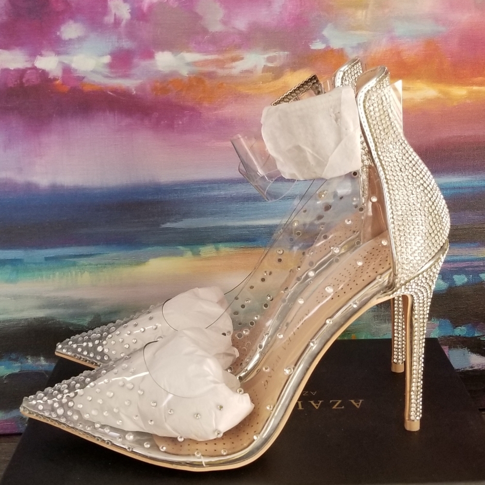 Azalea Wang Silver Rhinestone Stiletto